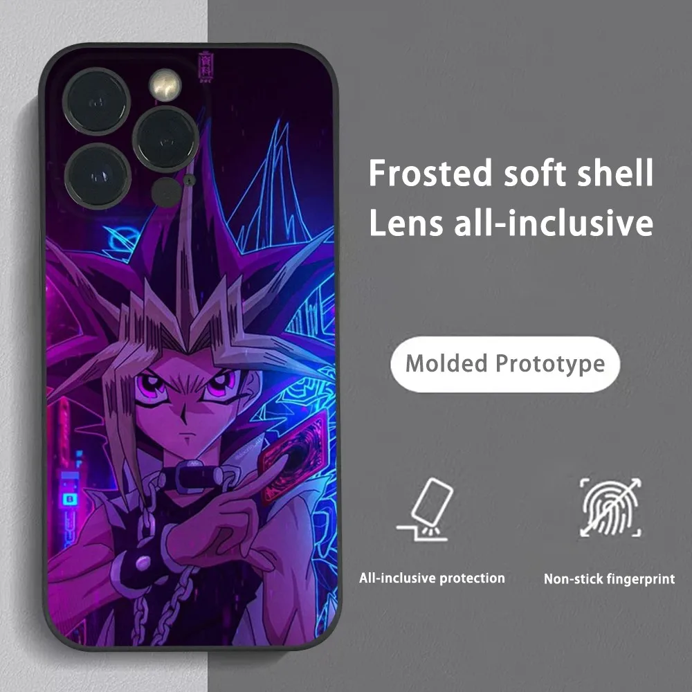 

Funny Anime Y-Yu G-Gi Oh Phone Case For iPhone 15 14 13 12 11 Pro Xs Max Mini XR X 78 Plus Black Frosted Soft Shell Funda