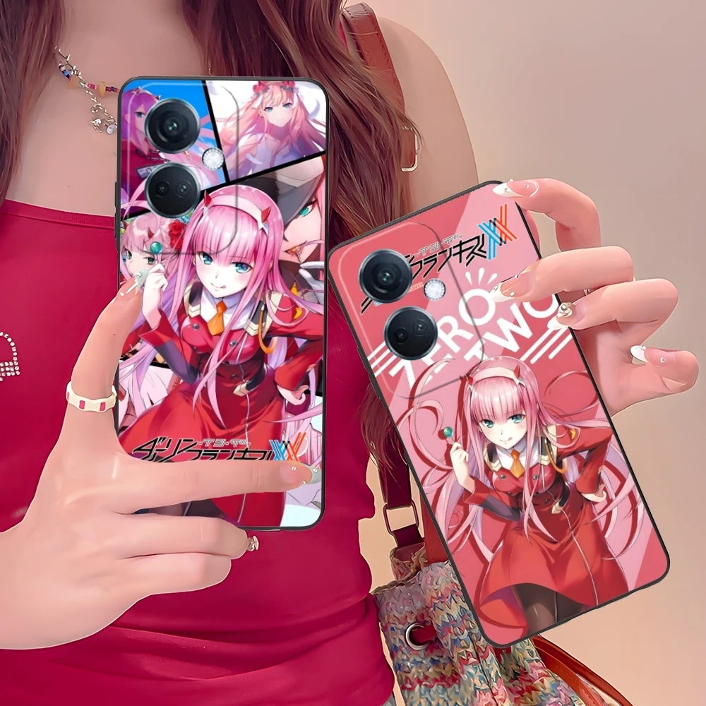 Darling FranXX Zero Two Mobile Cell Phone Case for OPPO Find X5 X3 X2 A93 Reno 8 7 Pro A74 A72 A53 Black Soft Phone Cover Shell