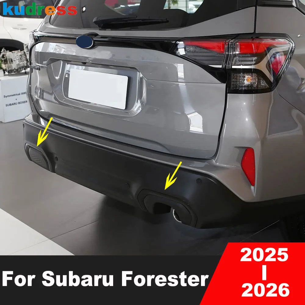 المصد الخلفي غطاء مصبغة الكسوة لسوبارو فورستر 2025 2026 ألياف الكربون سيارة الذيل السفلي أسفل الشوايات الإطار الزخارف اكسسوارات