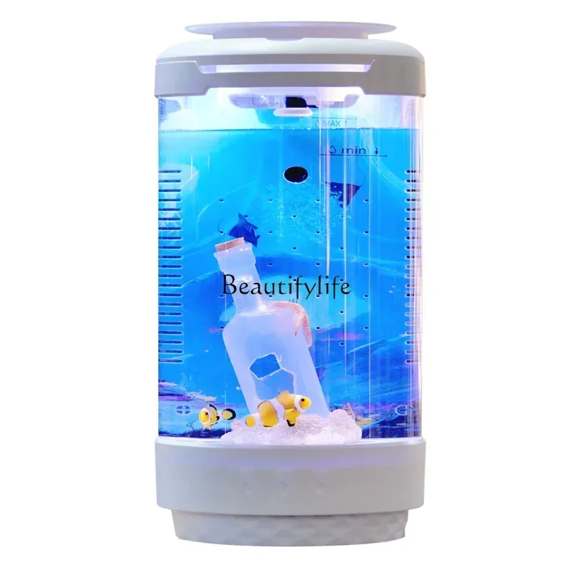 

LD33Desktop Tropical Fish Small Ecological Pot Acrylic Aquarium