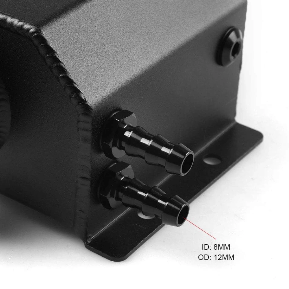 Tanque de desbordamiento de radiador de refrigerante de aleación de aluminio Universal, 1L, lata de captura de aceite de motor, depósito de tanque de expansión