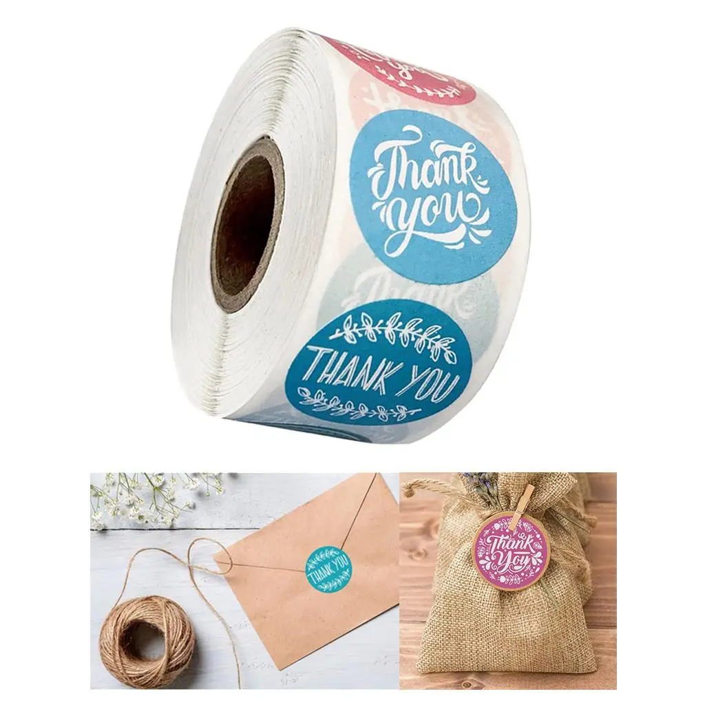 500pcs Thank You Packaging Sealing Stickers Round Paper Labels Handmade