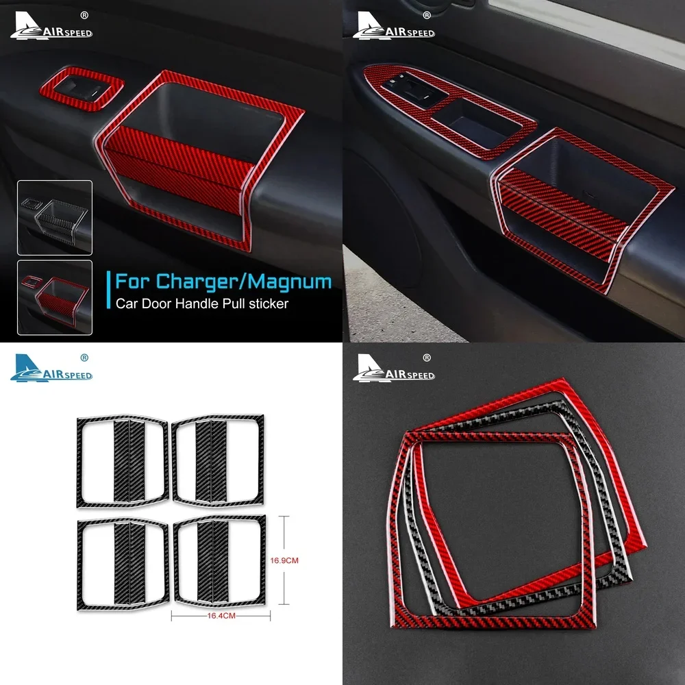 

Soft Carbon Fiber Sticker for Dodge Magnum Charger 2008 2009 2010 Interior Trim Door Handle Frame Car Accessories Real Look