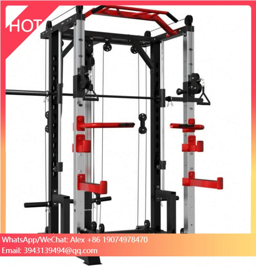 

Longotech Fitness Home Gym Indoor Sport Commercial Cross Cable Multi-Function Smith Machine Power Rack