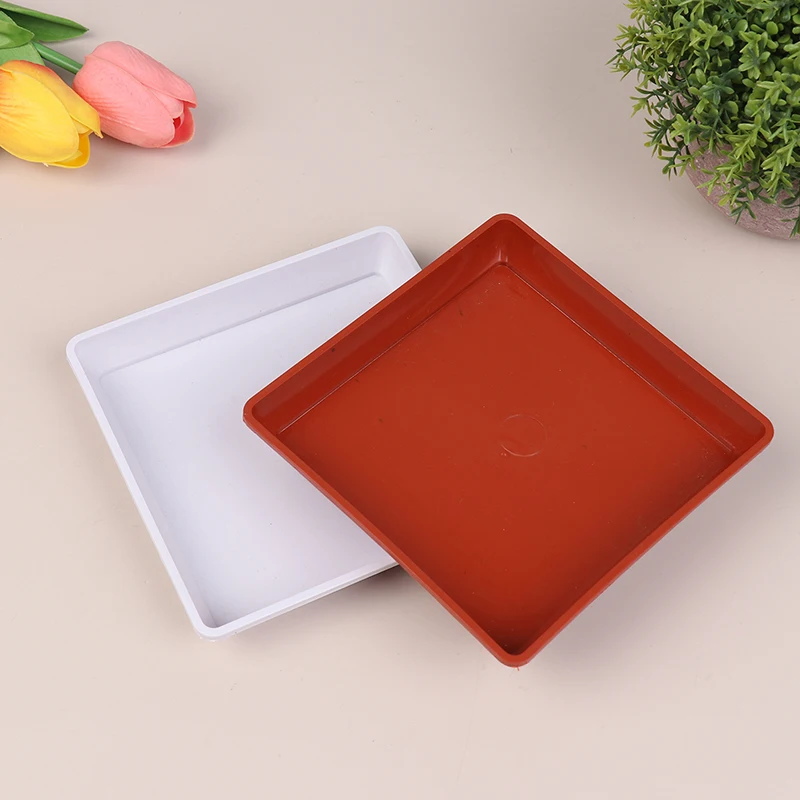 1 buah Pot bunga nampan tanaman piring plastik persegi tahan lama PP piring Drip nampan Pot tanaman piring berkebun air nampan