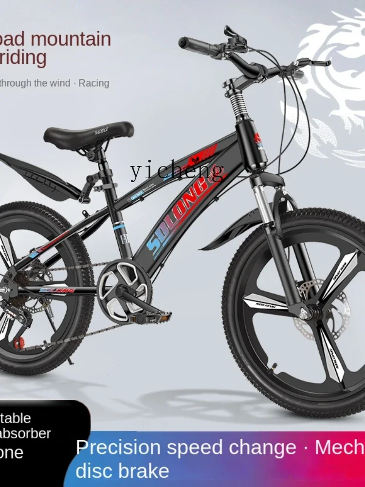 YY Children's Bicycle Middle and Big Children Boys Primary School Students Bicycle Variable Speed Disc Brake Mountain Bike