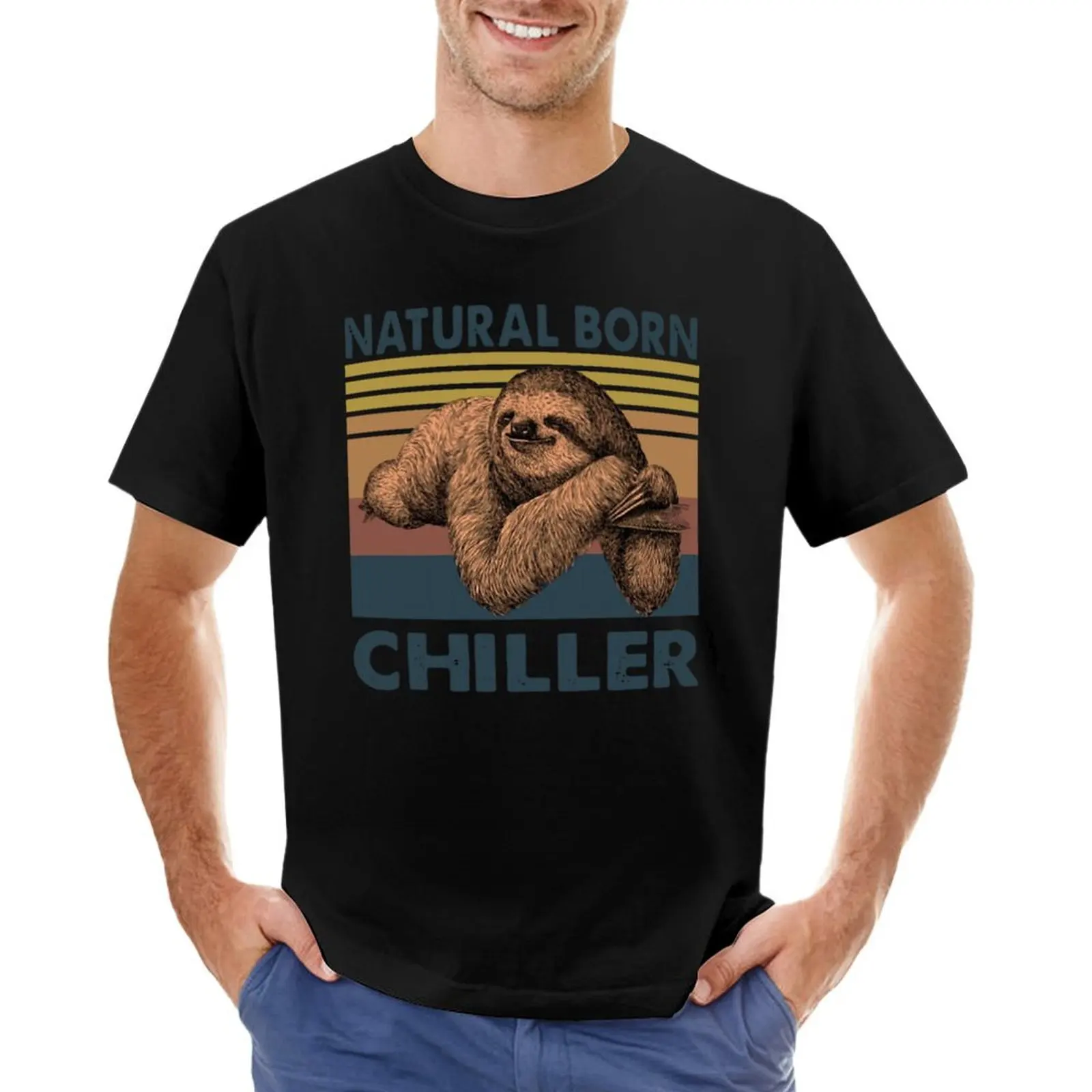 Sloth Natural Born Chiller Vintage T-Shirt sublime plus size clothes t shirts for men cotton