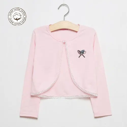 100% Cotton Kids Jacket Girls Cardigan For 1 2 3 4 6 8 10 Years Old Spring Shawl Kids Coat Girls Clothes RKC185025