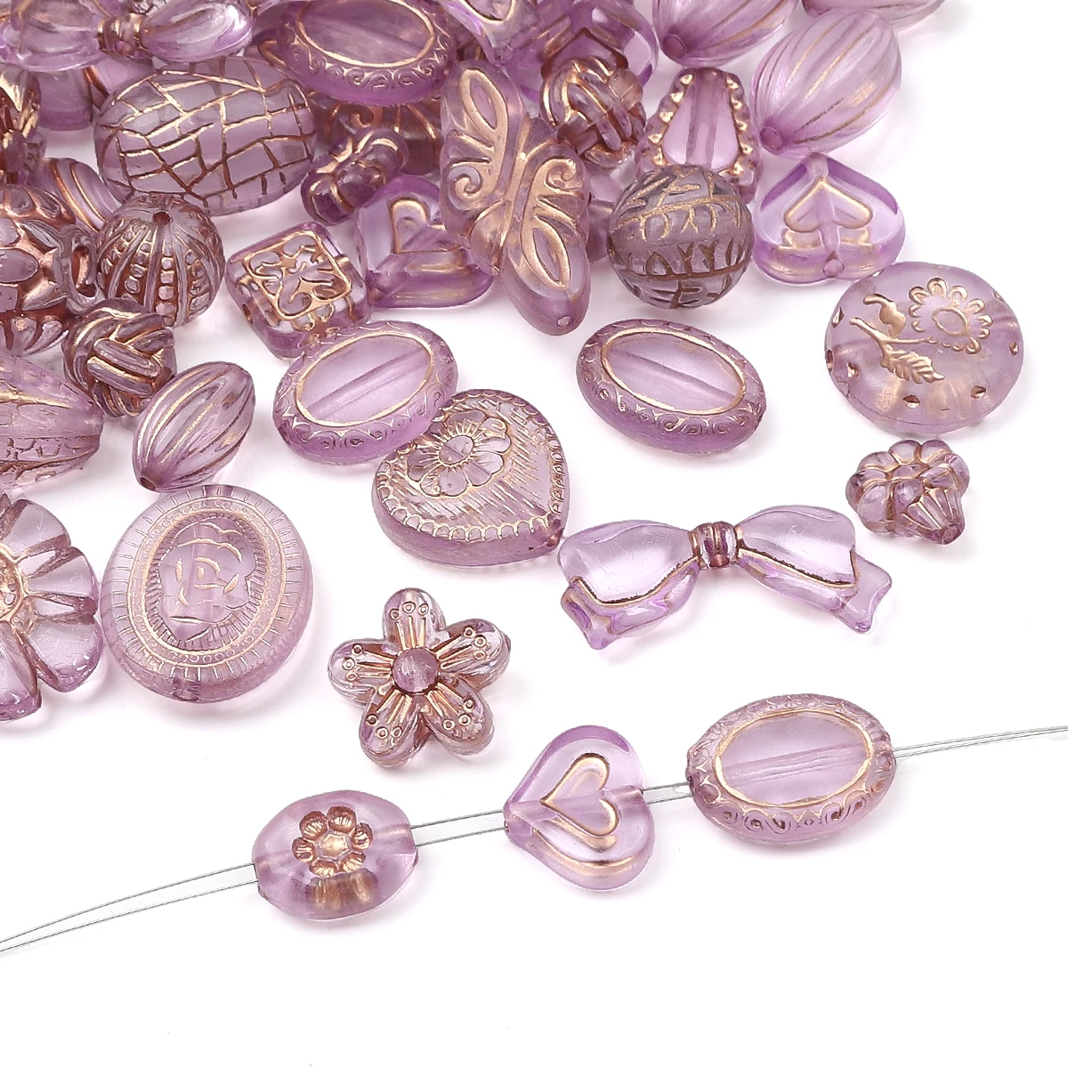 20 g/Beutel Acryl transparente mattierte Gold-Mischperlen, verstreute Perlen, handgefertigte DIY-Herstellung von Armbändern, Halsketten, Ohrringen, Wechselstrom