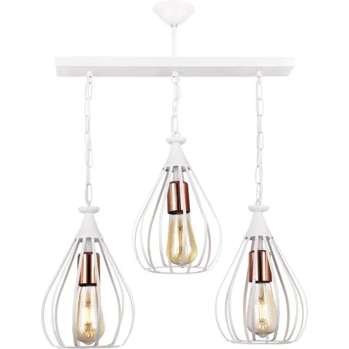 

Özbak Chandelier Cage 3'lü Modern Row Pendant Lamp Living Room Chandelier White