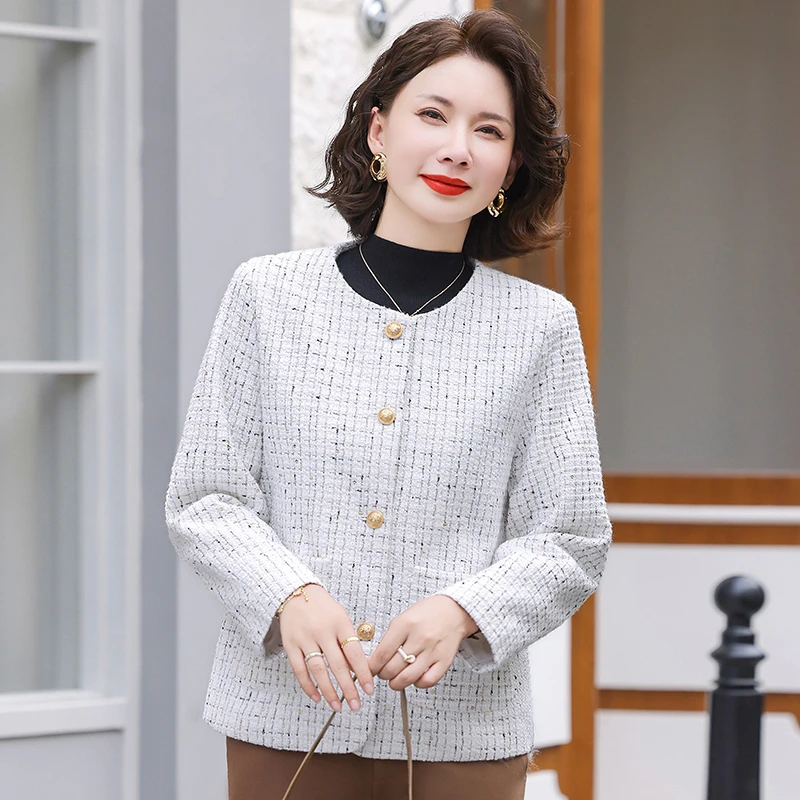 Giacca da donna alla moda a maniche lunghe in stile piccolo profumato Autunno femminile Nuova giacca corta dimagrante