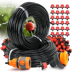 1/4'' Drip Irrigation Kit 8Hole Nozzles Automatic Watering System for Orchard Bonsai Plant Flower Vegetable Greenhouse Care kit