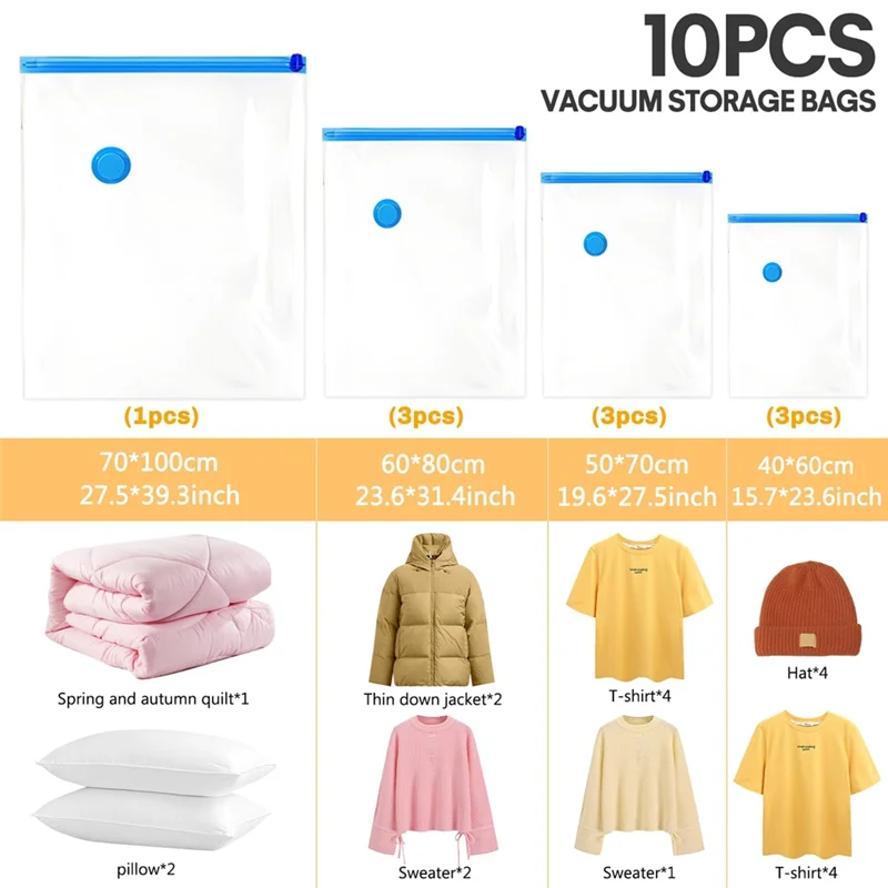 

A7THK-Vacuum Bags For Clothes Vacuum Bags For Clothes Vacuum Cleaner For Duvets, Jackets And Space-Saving Storage