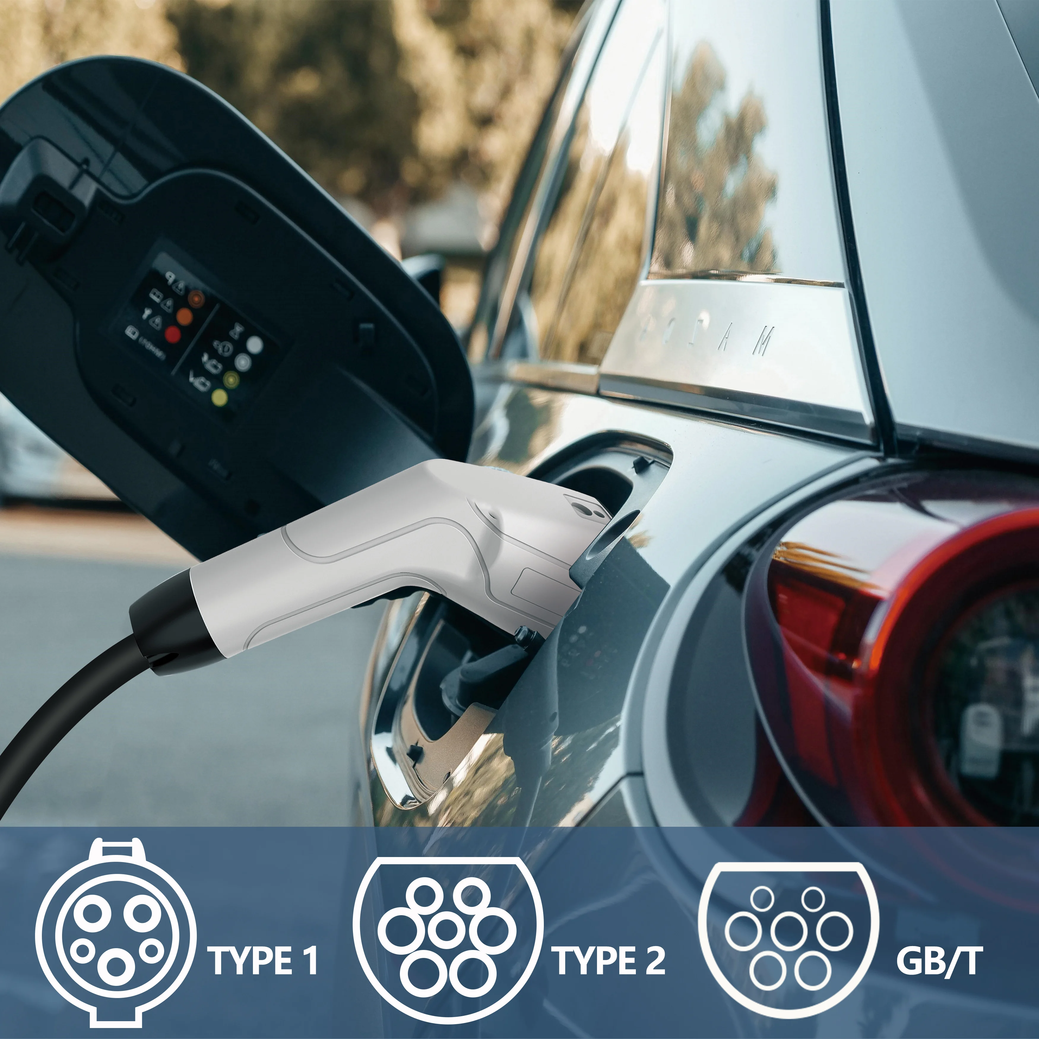 16A Portable EV Charger Level 2 Type 1 J1772 240V AC Charger 3.5KW 1Phase IP67 Waterproof 16.4FT/5M with EU Schuko Plug