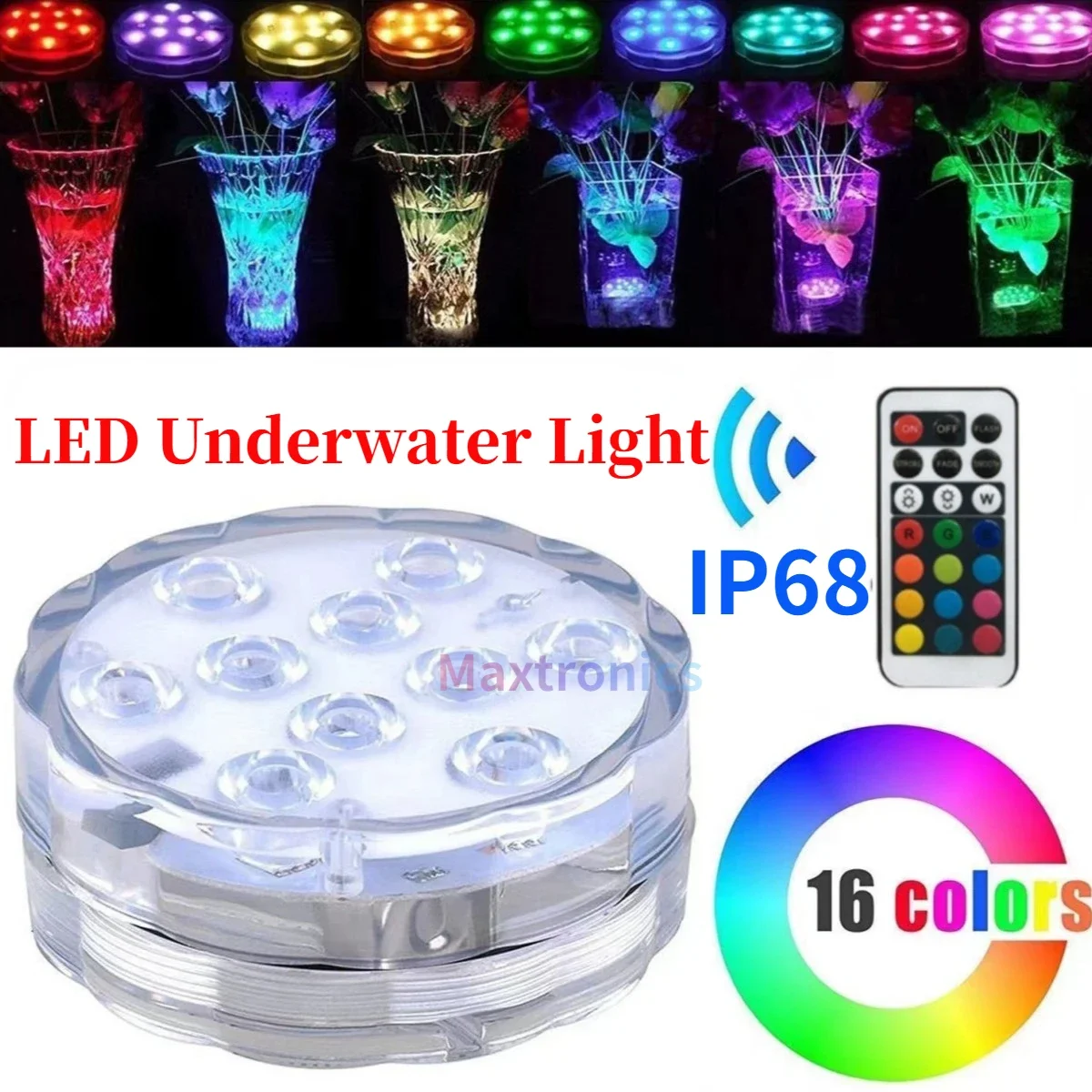 

LED Underwater Light Night Lamp Remote Control IP68 Waterproof For Pond Swimming Pool Outdoors Decorative RGB Fish Tank Aquarium