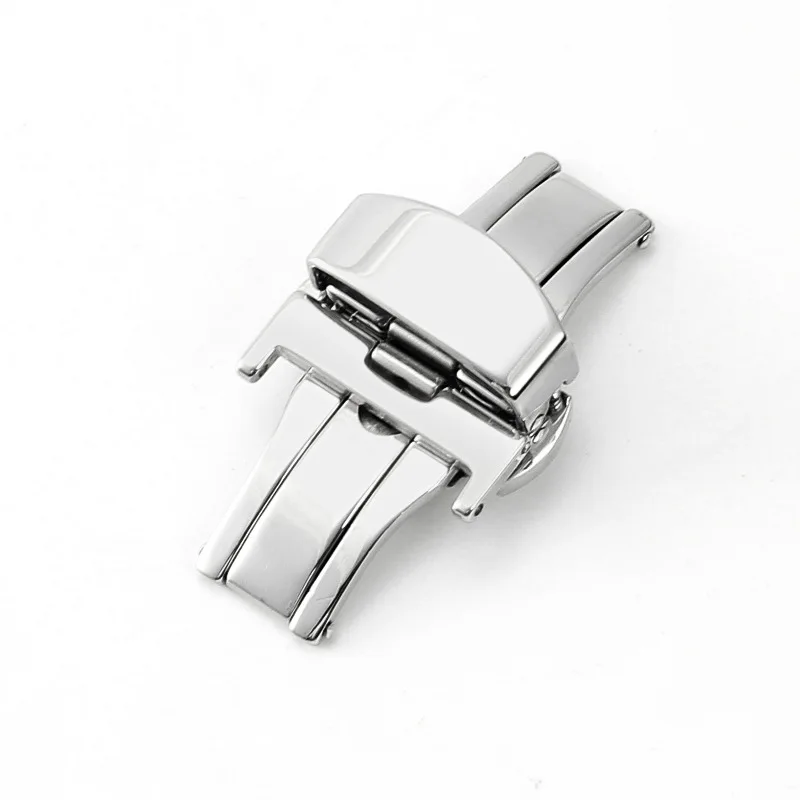14mm 16mm 18mm 20mm 22mm Acciaio inossidabile Doppia pressione Farfalla Orologio Fibbia Orologio pieghevole in metallo Chiusura Accessori di ricambio