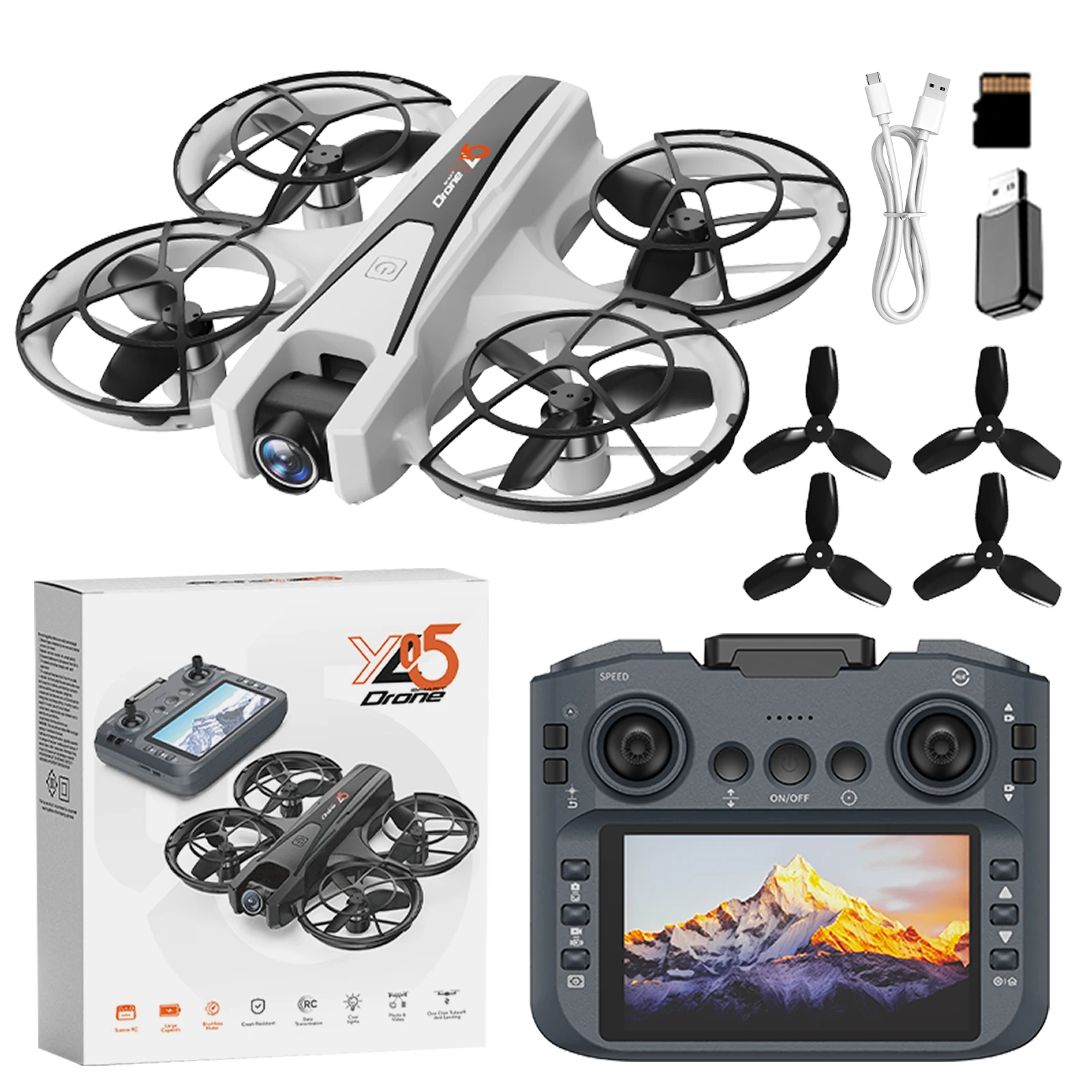 2025 YL05 Drone 8K HD Camerascherm Afstandsbediening Borstelloze RC Helikopter 360 °   Flip Quadcopter Dron RC Speelgoed Cadeau voor Kid Boy