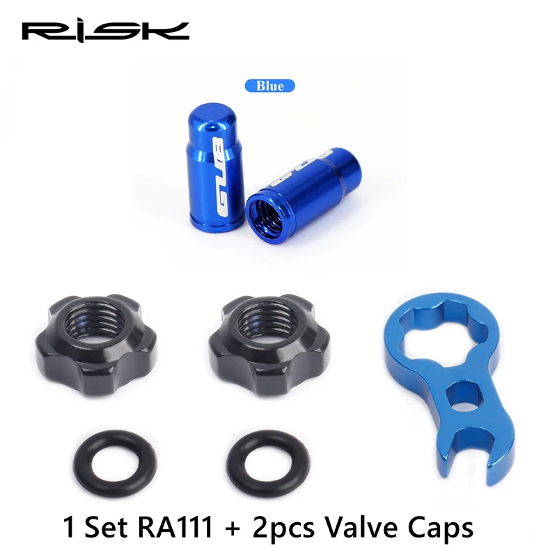 RISIKO Rennrad Ventilmutter mit 3-in-1 Ventilkernschlüssel, wasserdichte Unterlegscheibe, Aluminium, MTB, Rennrad, Presta-Ventilschutzkappen – Detail 15