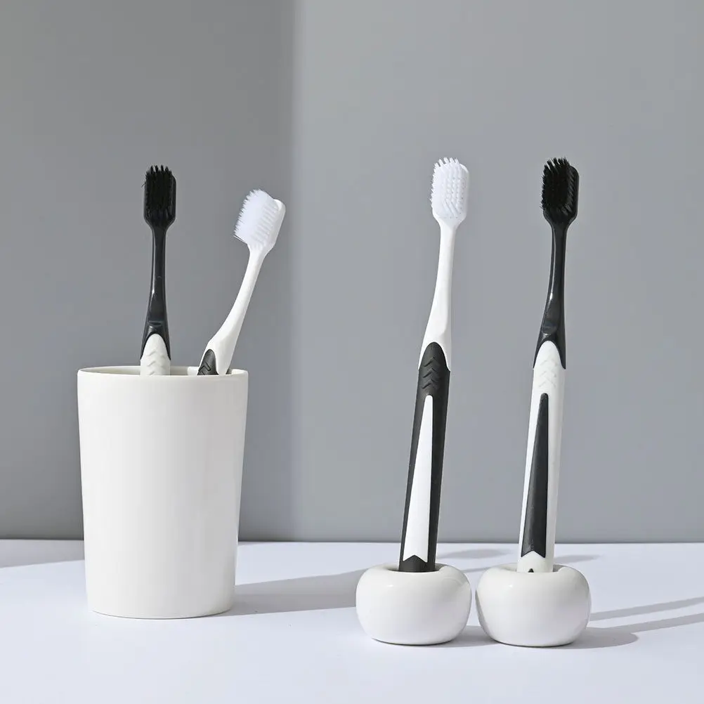 4Pairs Soft Adult Toothbrushes Manual Travel Portable Compact Teeth Cleaning Ergonomic Household Daily Wear-Resistant