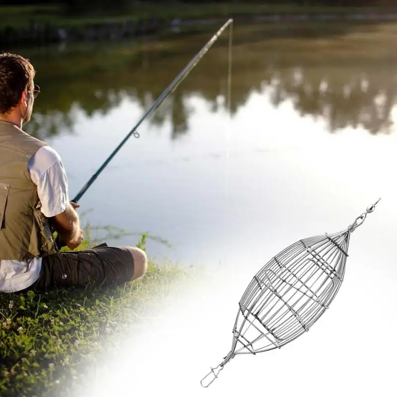 Bait Fish Trap Stainless Steel Carp Fishing Feeder Fishing Feeder Basket Practical Catfish Bait Holder Spring Fishing Feeder For