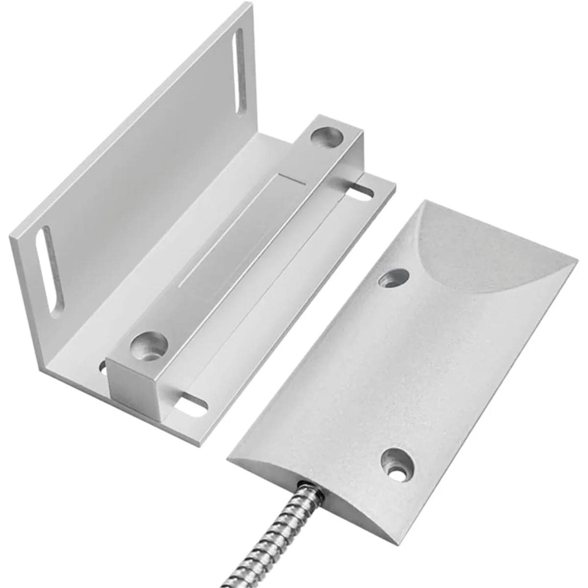 Aa25 2 conjuntos de contatos para porta de garagem, interruptor magnético com fio, sensor de alarme com fio blindado e suporte ajustável