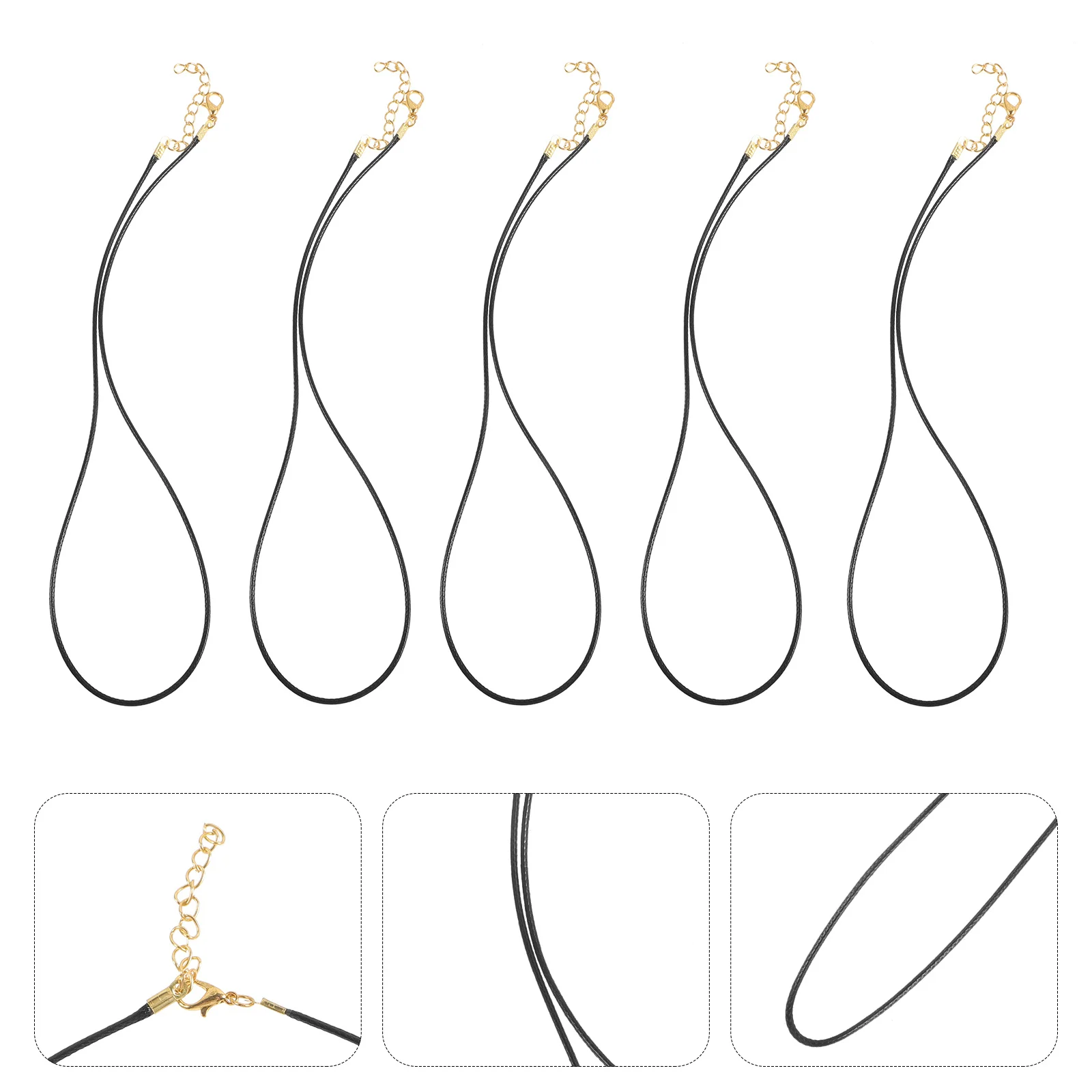 

50Pcs Black Jewelry Making Necklace Cord Clasp Smooth Surface DIY Bracelet Pendant String Bracelet Cord for Jewelry Making