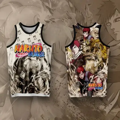 2026 New Naruto Gaara Theme Basketball Vest, One-Tailed Shukaku Anime Style, Unisex, Sports & Casual, Sleeveless T-Shirt