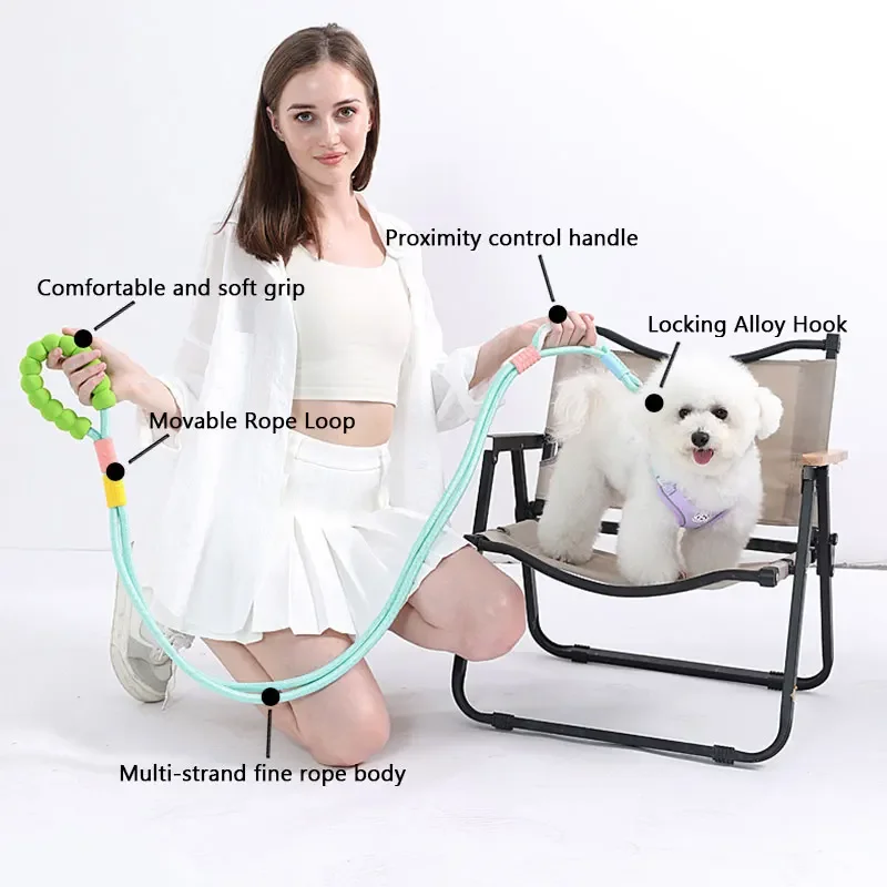 Nylon Dog Training Leashes Walking Pet Traction Rope Multi-function Adjustable Cross-body For Puppy Small Medium Large Big Dogs