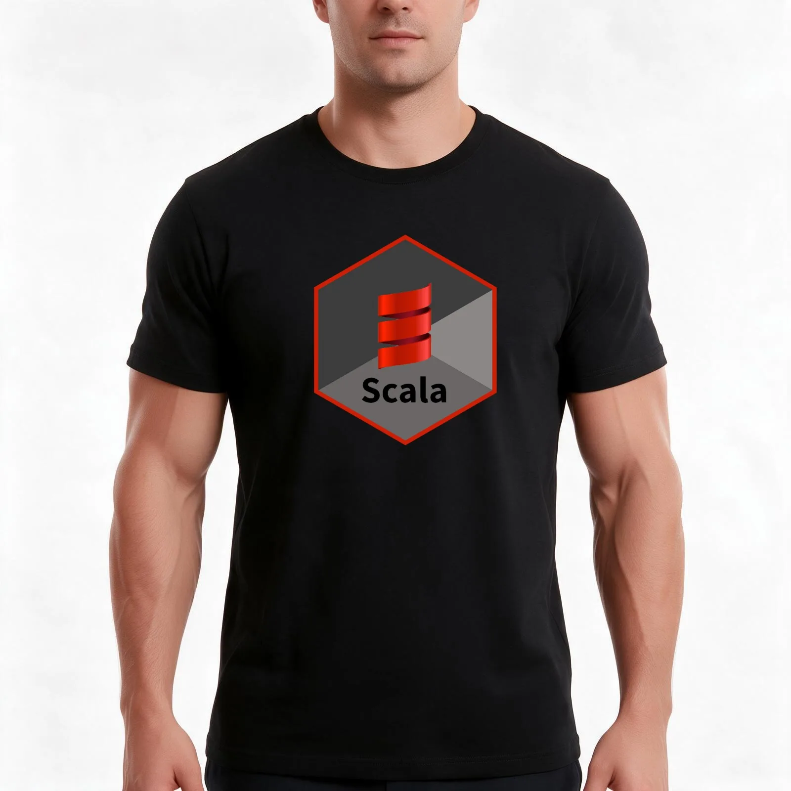 hexagonal scala T-Shirt, Summer Casual Cotton Tee, Oversized Streetwear Tops, Vintage Graphic Print, Loose Fit Short Sleeve