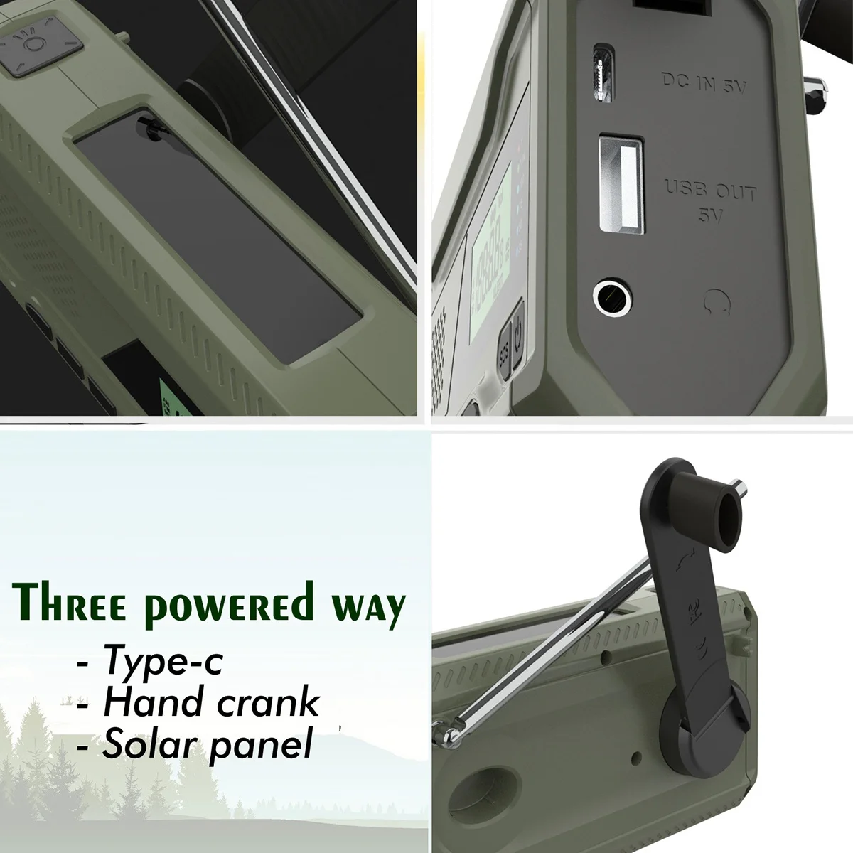 

Efficient DAB/FM Bluetooth Radio Emergency Radio Built in 4500Mah Battery