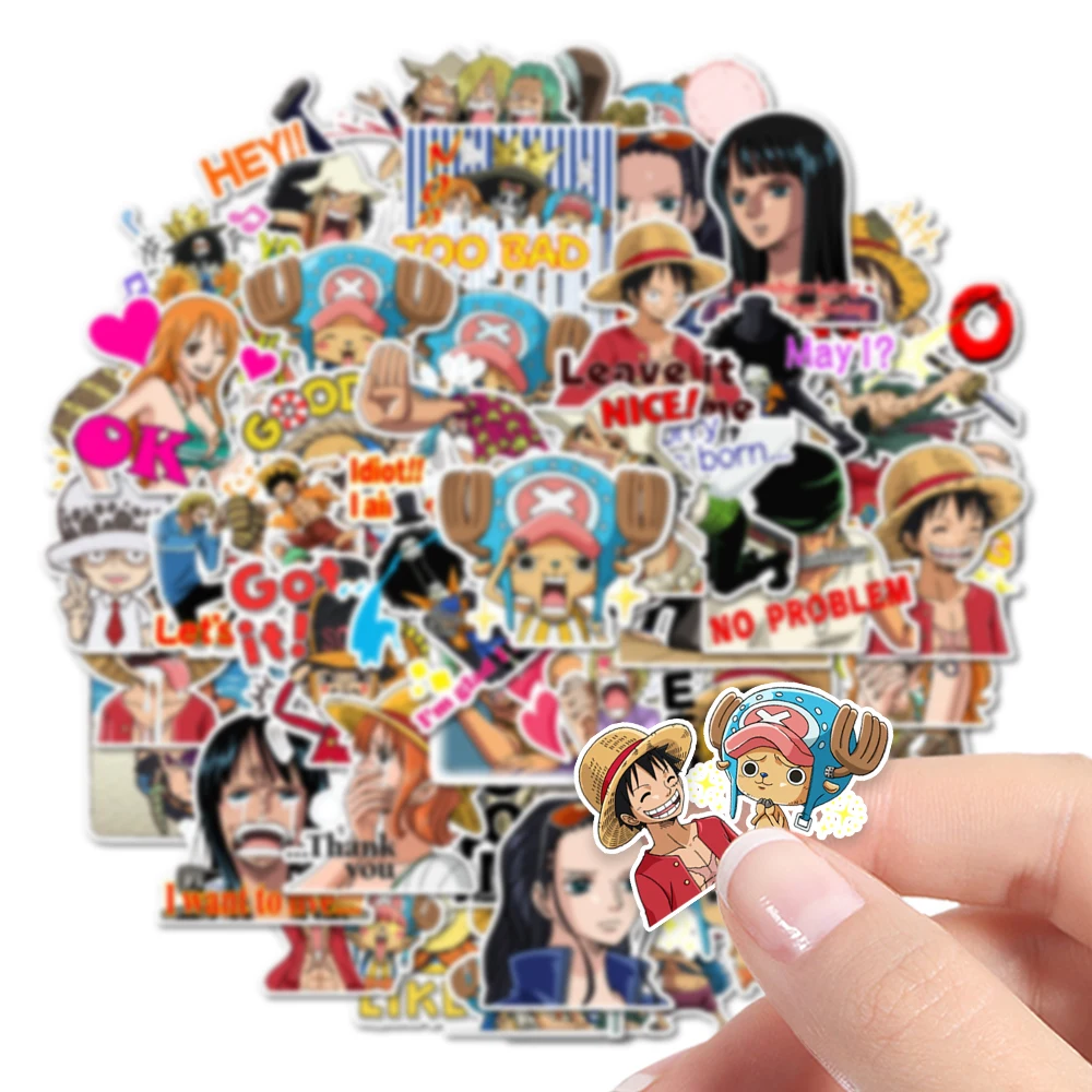 48pcs Party gifts, funny animated One Piece stickers, wall tabletop mugs and other decorations that can be used for the party