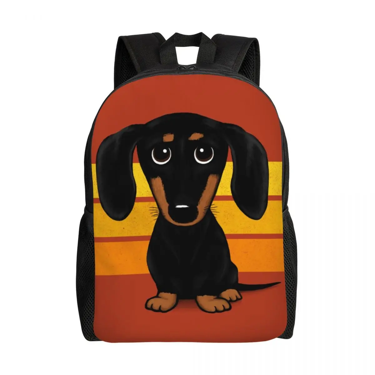 Customized Cartoon Dachshund Dog Laptop Backpack Men Women Fashion Bookbag for College School Student Badger Wiener Sausage Bag