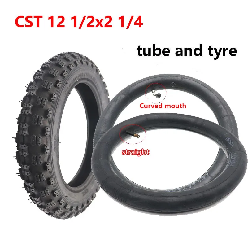 CST 12 Inch Tire 12 1/2x2 1/4 57-203 for Gas Electric Scooters / E-Bike / Bicycle Tyre 12 1/2X2 1/4 Wheel Tyre & Inner Tube