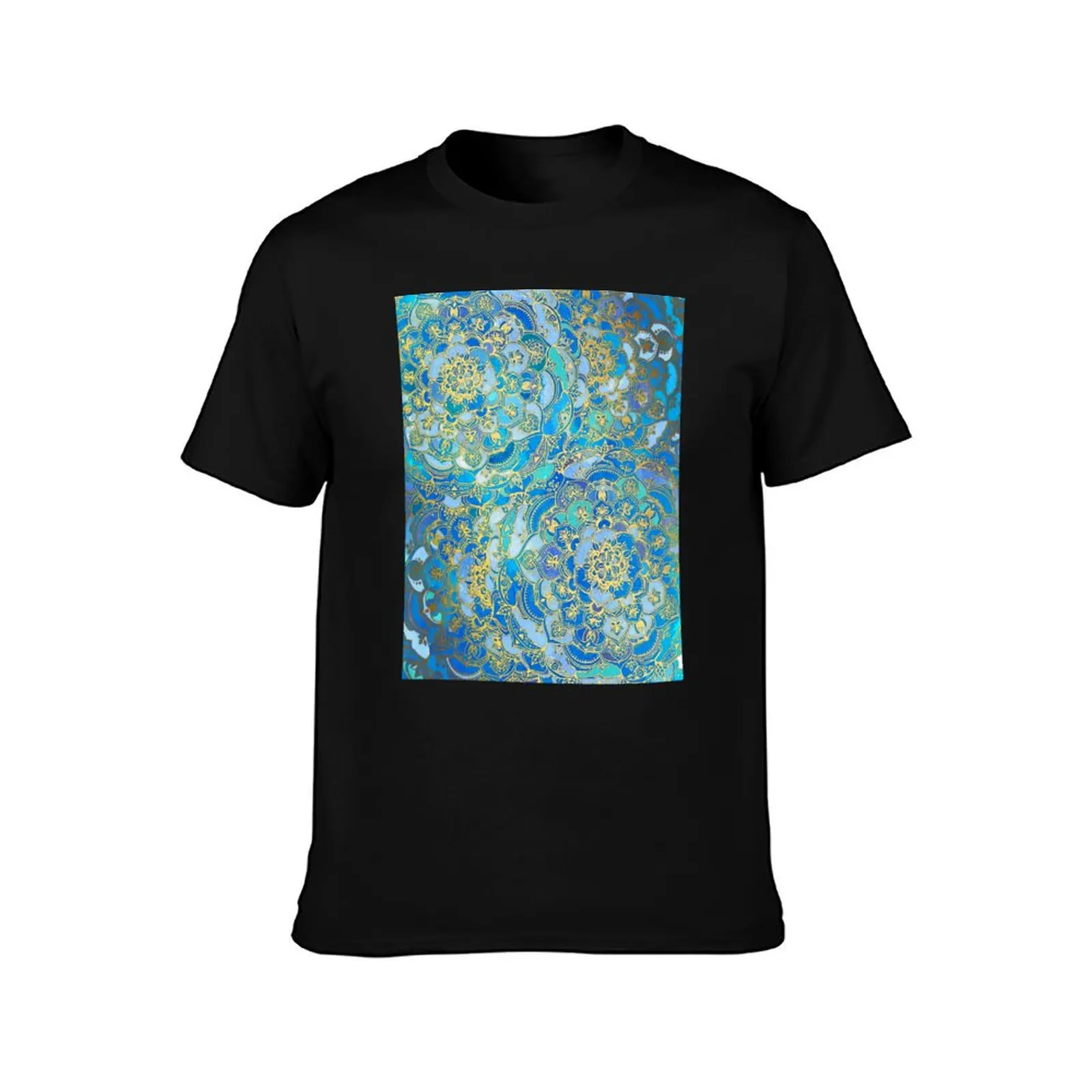 Blue Sapphire Mandalas (Customer Request) T-Shirt Simple Trendy Casual T-Shirt