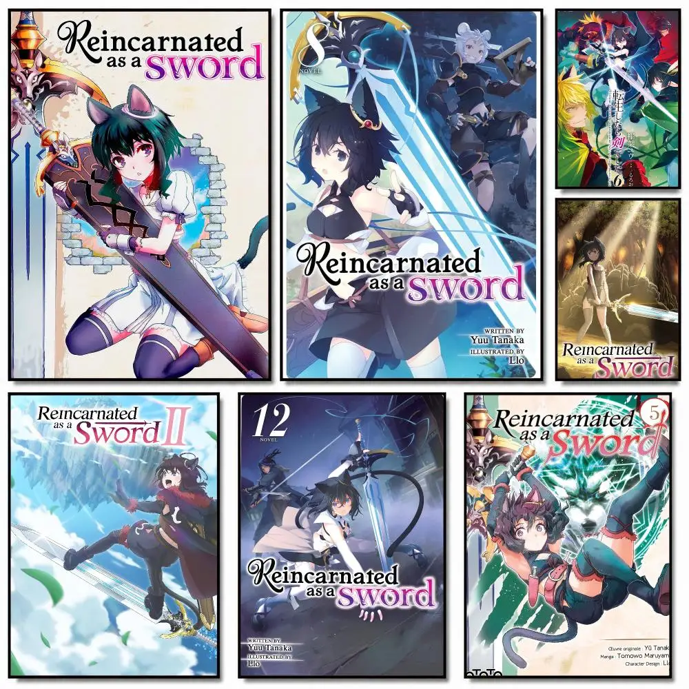 anime R-Reincarnated as a Sword-D Poster Removable Wall Sticker for Home Cafe Bar Office Interior Decor