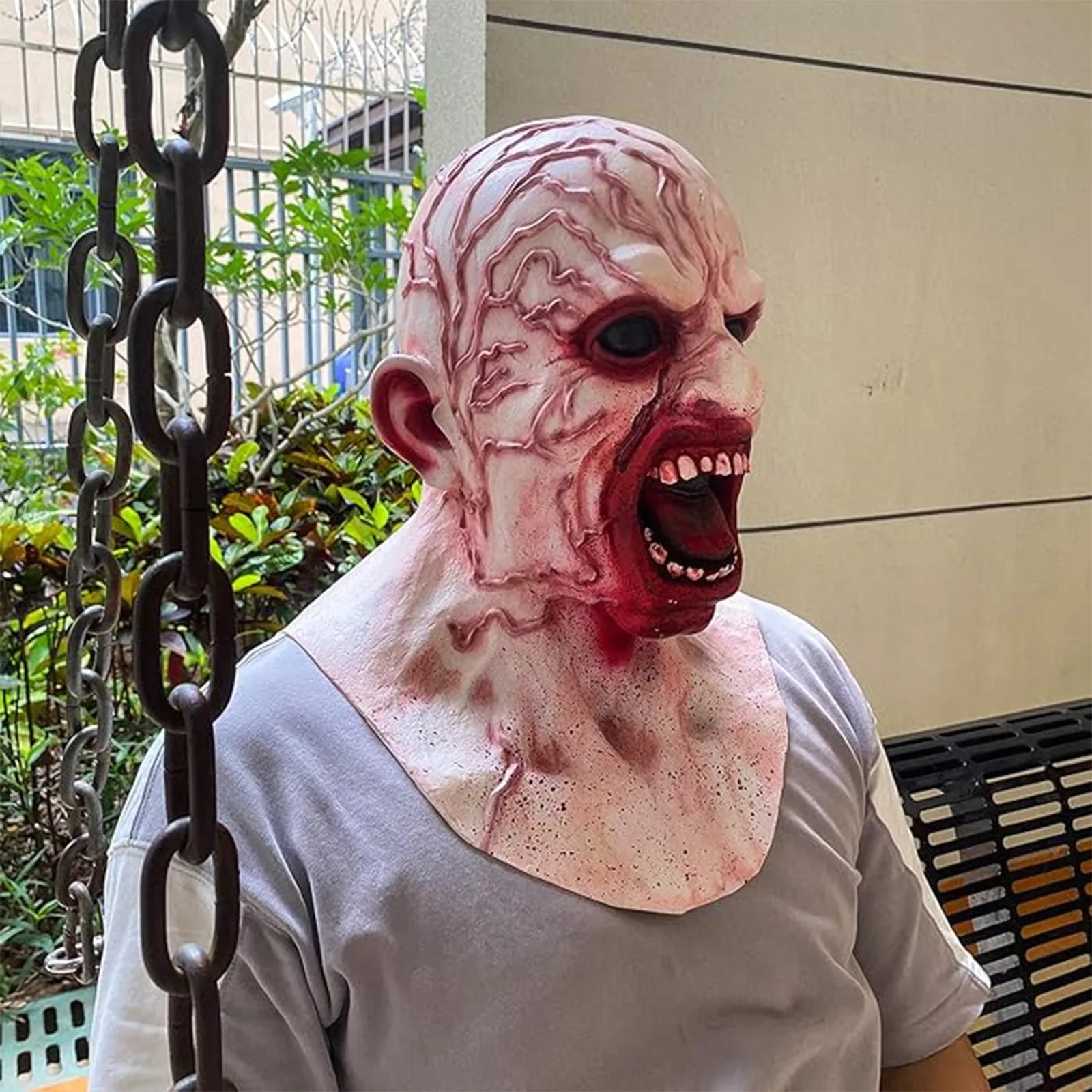 Máscara de cabeza completa de terror, máscara de látex realista aterradora para fiesta de Halloween, mascarada, Carnaval, accesorios de decoración para Cosplay