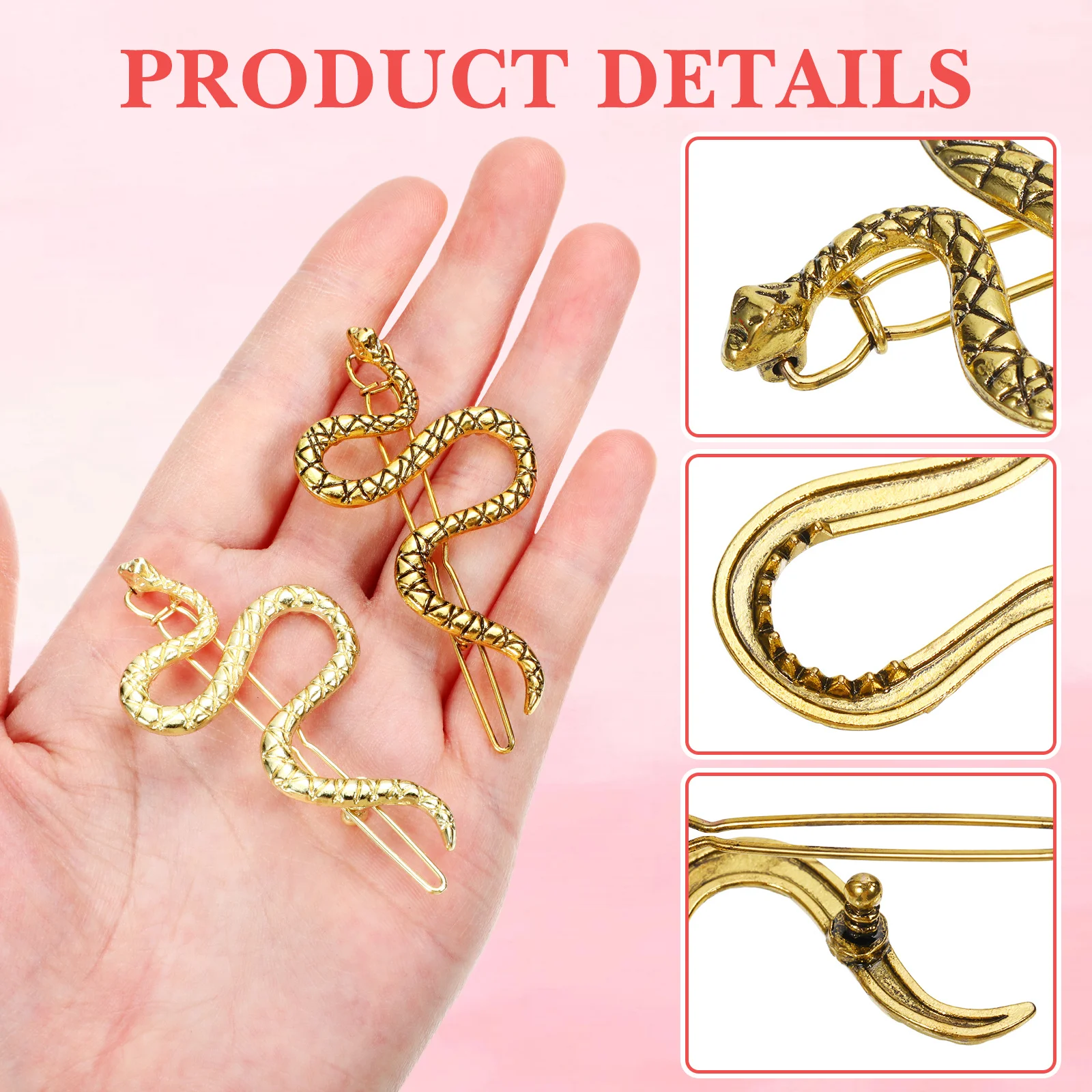 4pcs S Shape Hair Clip Metal Snake Hairpin For Women Hair Clips Elegant Barrettes Decorative Pin Accessory