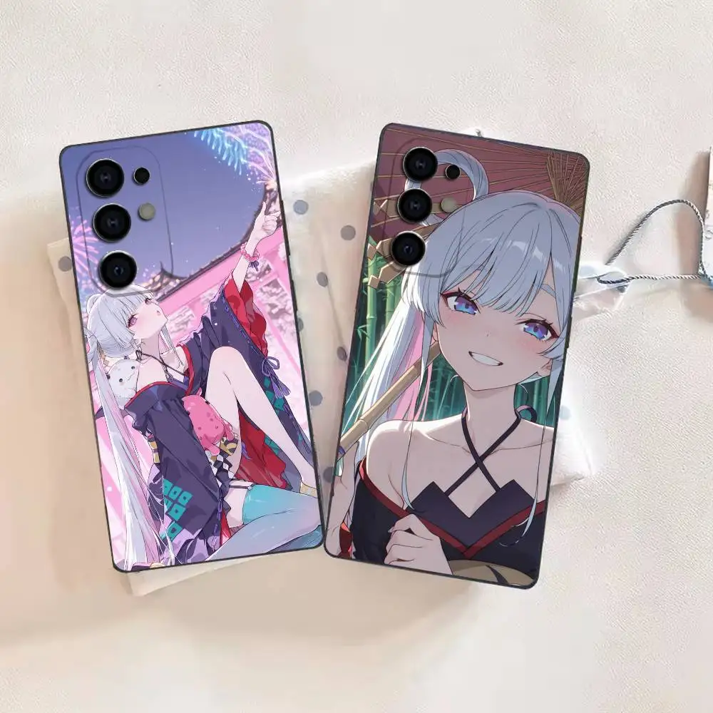 Kawaii Cosmic Princess Kaguya Phone Case For Samsung S26,25,24,21,22,21,20,10,9,8,7,6,5,Ultra,Plus,Fe,Lite Black Shell