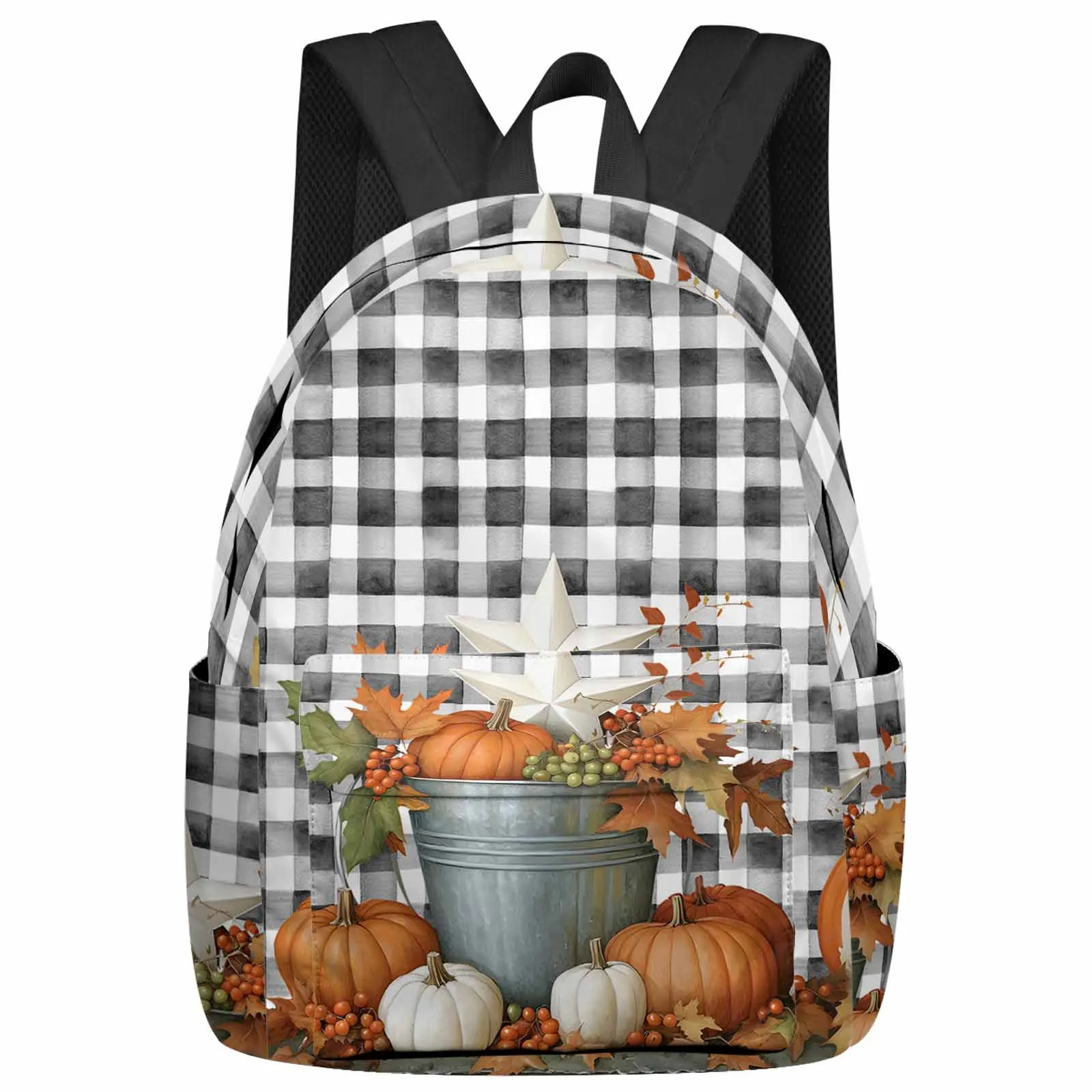 

Plain Autumn Pumpkin Thanksgiving Backpacks Teenagers Student School Bags Men Women Travel Mochila