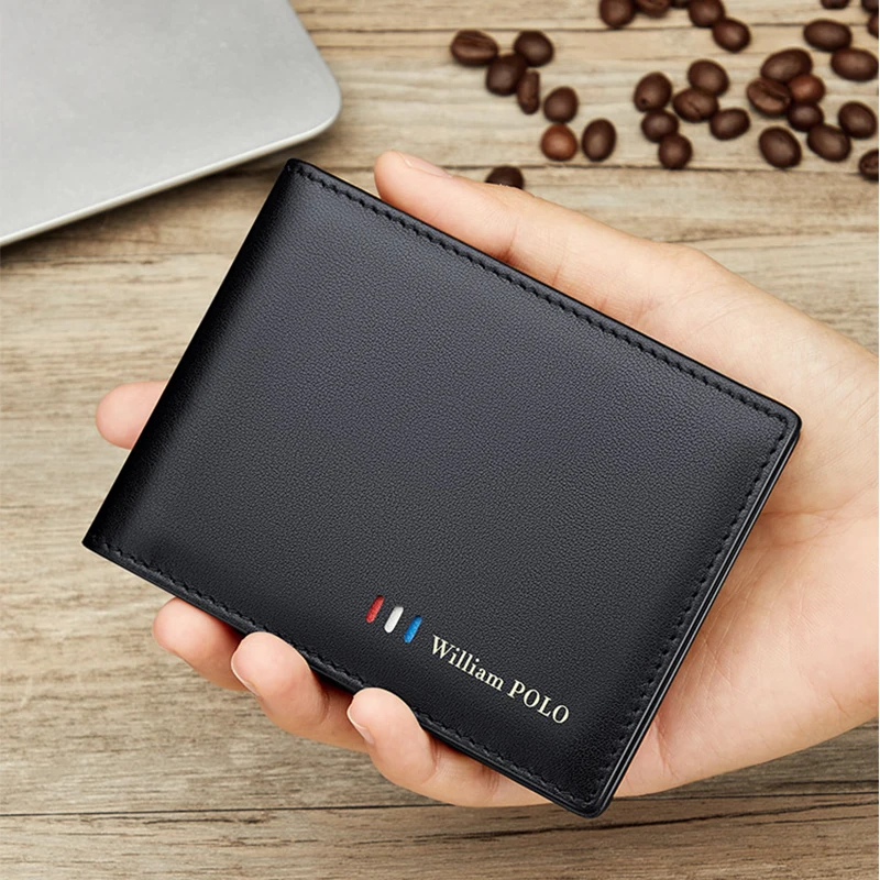 WILIAMPOLO Men Wallets short Luxury Leather Man Wallet mini Male Purse Leather Purse credit card Luxury package PL231637
