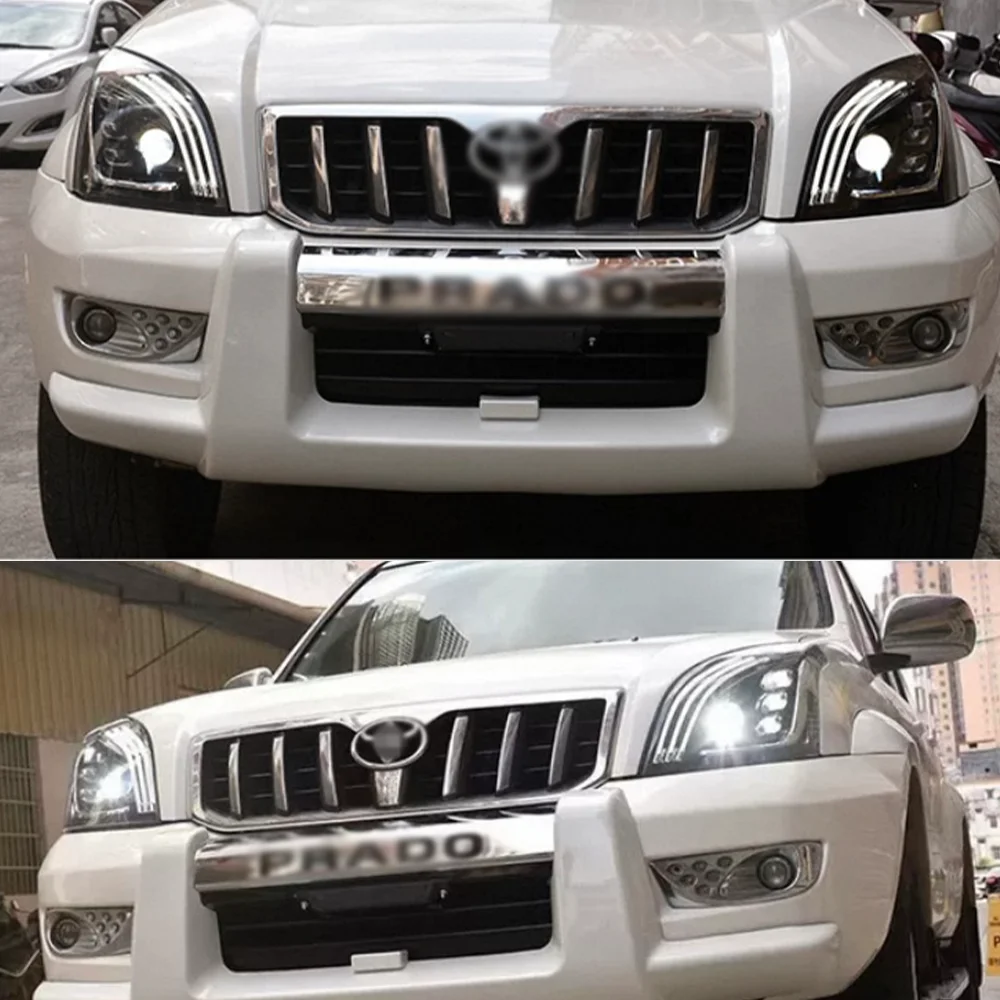 Pop Pop 2PCS Head Lamp For Toyota Prado LED Headlight 2010-2013 Headlights Prado DRL Turn Signal High Beam Angel Eye Projector L