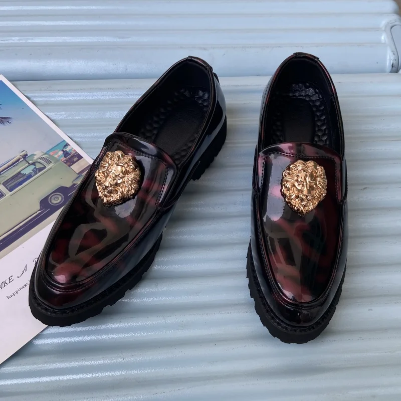 Men's Patent Leather Loafers Casual Business Shoes