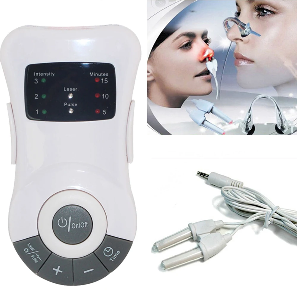 Nose Care Rhinitis Therapy Allergy Reliever Low Frequency Laser Allergy Rhinitis Sinusitis Anti-Snoring Treatment Device Massage