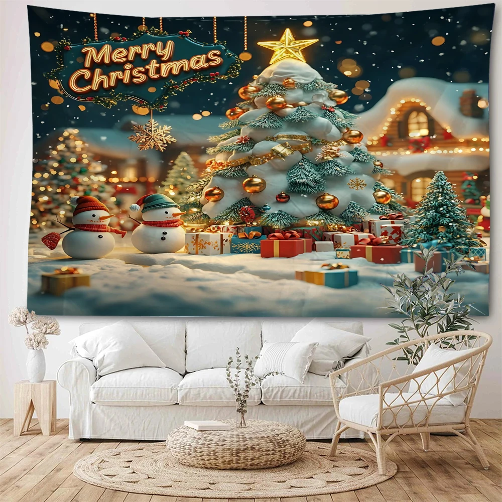 Christmas Home Atmosphere Decoration Tapestry Christmas Home Living Room Bedroom Background Wall Decoration