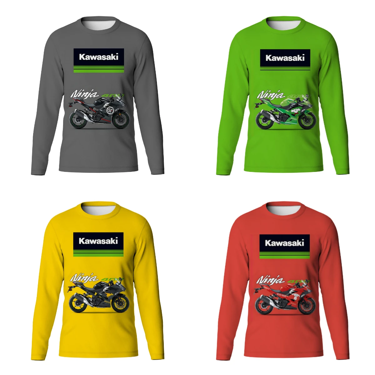 

Summer New Quick Drying Breathable Kawasaki Long Sleeved Shirt Thin Design for Riding Motorcycles Comfortable Long Sleeved Shirt