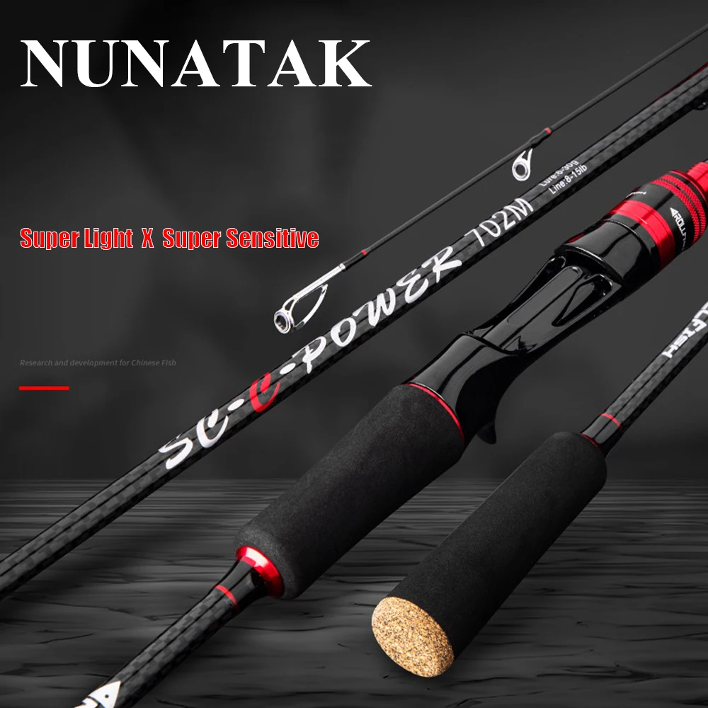 NUNATAK NEW Fishing High Carbon Rod 2 Sections Casting /Spinning Rod Multipurpose Rod MH/M/L Lightweight Design Strong Sea Rods