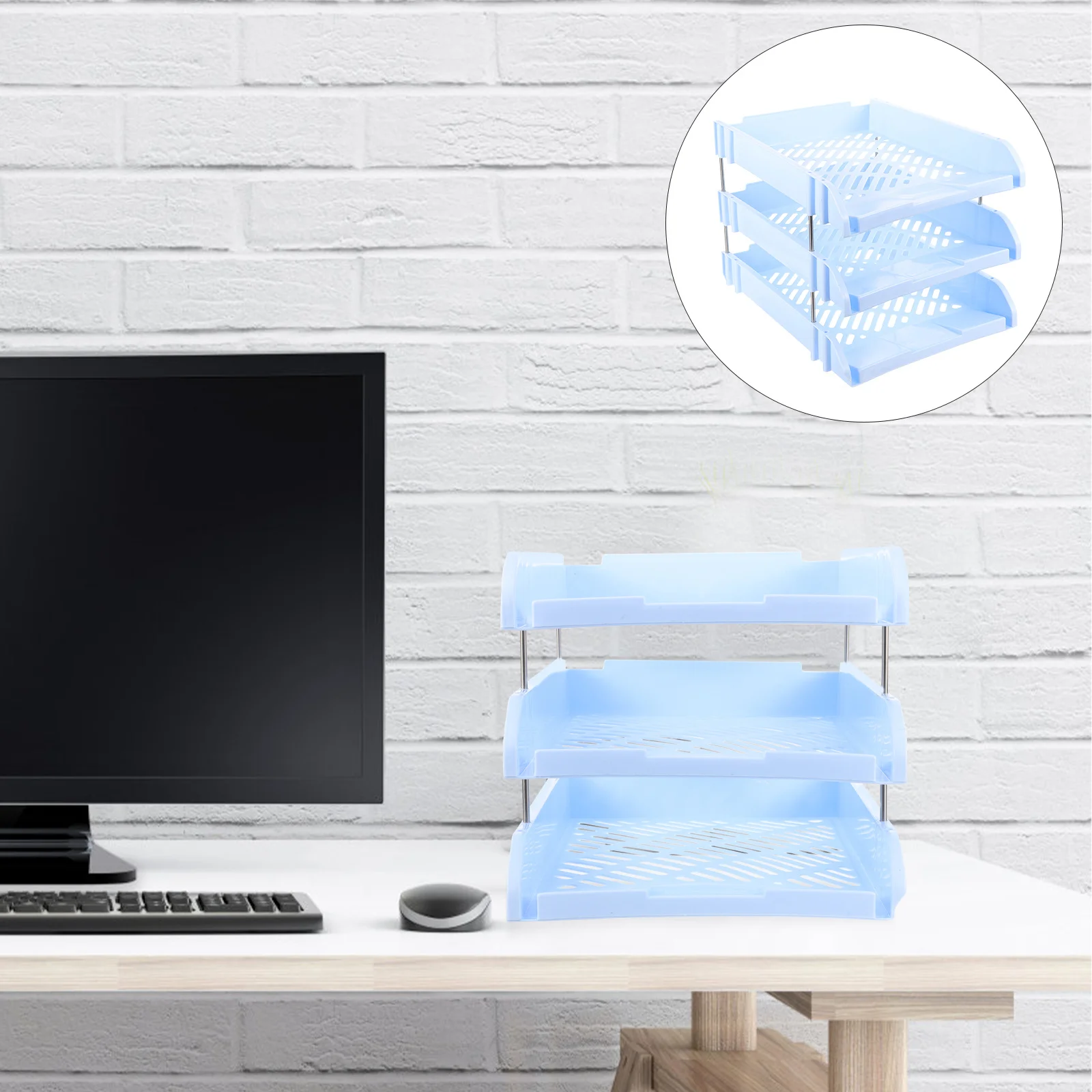 3 طبقات منظم الورق صينية مكتب فارز الملفات مكتب المنزل سطح المكتب تخزين الحل منظم سطح المكتب صينية الورق