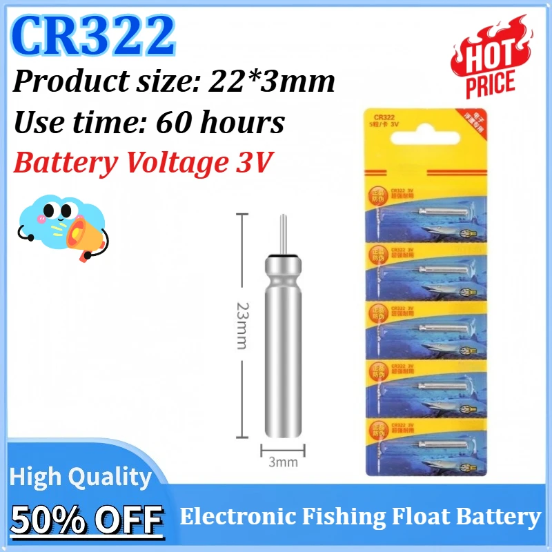 

Newly Upgraded CR322 Luminous 3V Battery for Fishing Float Night Fishing Accessories Tackles Electronic Floats Batteries