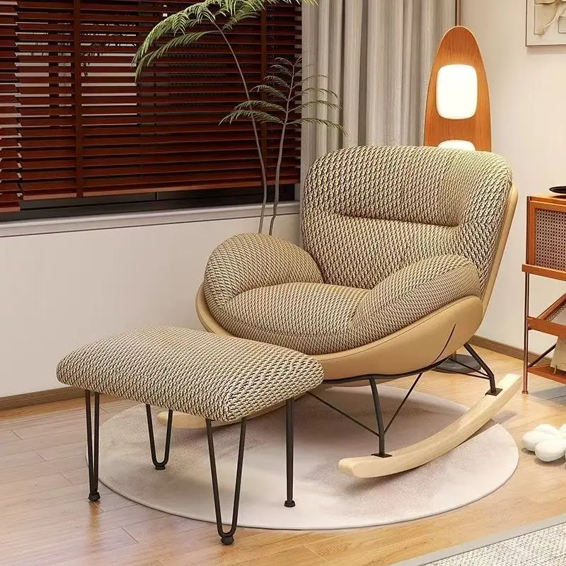 Nordic Home Accent Chair with Mid-century Modern Design for Living Room Light Luxury Leisure Recliner Chair for Lazy Days in Bed image 2