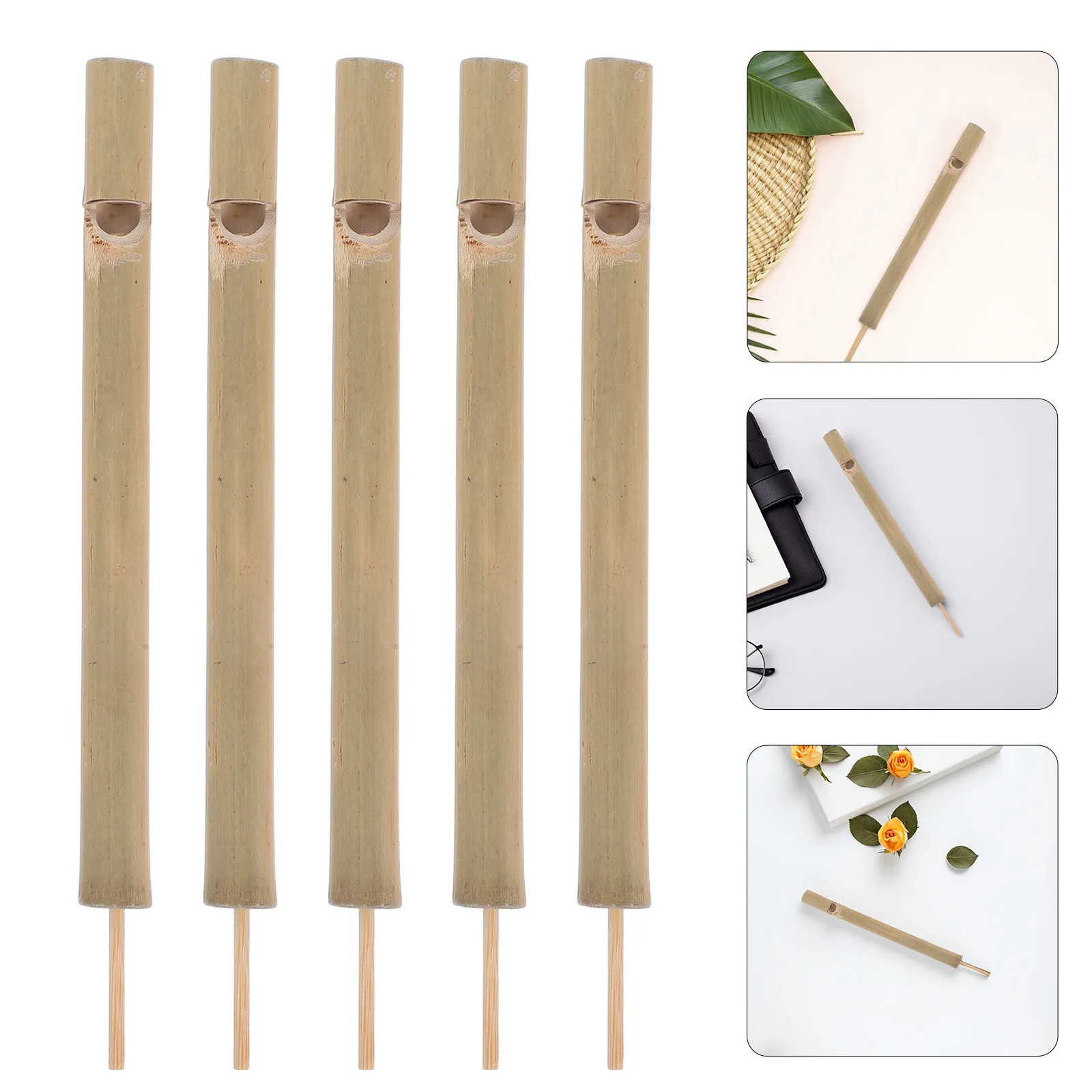 

5pcs Bird Call Flute Bamboo Bird Whistle Music Instrument For Beginners Outdoor Use Warbler Tongue Sound Simulator